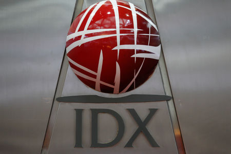 The logo of the Indonesia Stock Exchange is seen inside the building in Jakarta, Indonesia